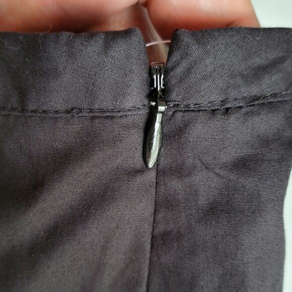 Talbots A Line Pleat Beaded Black Cotton Skirt 18 Preppy Career Modern Cocktail - Picture 4 of 11